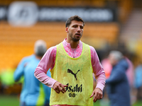 Ruben Dias of Manchester City warms up during the Premier League match between Wolverhampton Wanderers and Manchester City at Molineux in Wo...