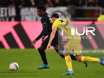 Juan Cabal plays for Juventus during the Serie A match between Juventus FC and SS Lazio at Allianz Stadium in Turin, Italy, on October 19, 2...