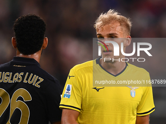 Gustav Isaksen of Lazio plays during the Serie A match between Juventus FC and SS Lazio at Allianz Stadium in Turin, Italy, on October 19, 2...