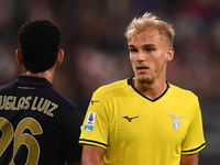 Gustav Isaksen of Lazio plays during the Serie A match between Juventus FC and SS Lazio at Allianz Stadium in Turin, Italy, on October 19, 2...