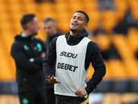 Jo?o Gomes of Wolves warms up during the Premier League match between Wolverhampton Wanderers and Manchester City at Molineux in Wolverhampt...