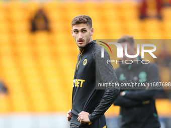 Santiago Bueno of Wolves warms up during the Premier League match between Wolverhampton Wanderers and Manchester City at Molineux in Wolverh...