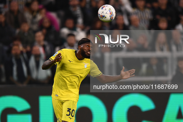 Nuno Tavares of Lazio plays during the Serie A match between Juventus FC and SS Lazio at Allianz Stadium in Turin, Italy, on October 19, 202...