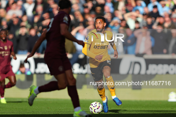 Matheus Cunha of Wolves participates in the Premier League match between Wolverhampton Wanderers and Manchester City at Molineux in Wolverha...