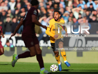 Matheus Cunha of Wolves participates in the Premier League match between Wolverhampton Wanderers and Manchester City at Molineux in Wolverha...