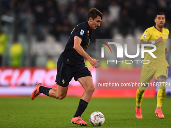 Andrea Cambiaso of Juventus plays during the Serie A match between Juventus FC and SS Lazio at Allianz Stadium in Turin, Italy, on October 1...