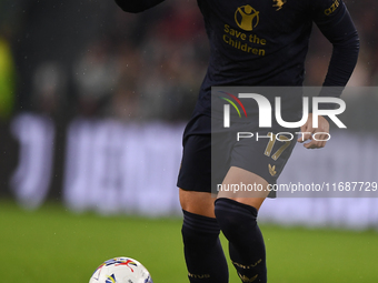 Vasillije Adzic of Juventus plays during the Serie A match between Juventus FC and SS Lazio at Allianz Stadium in Turin, Italy, on October 1...