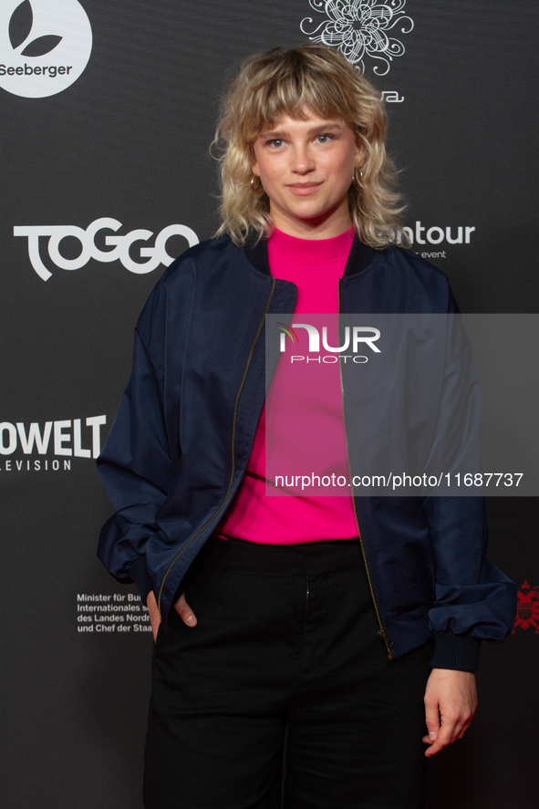 Sinje Irslinger, a German actress, is seen on the red carpet of the photocall for the film ''TATORT KOLN: COLONIUS'' at Film Palast in Colog...