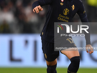 Vasillije Adzic of Juventus plays during the Serie A match between Juventus FC and SS Lazio at Allianz Stadium in Turin, Italy, on October 1...