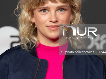 Sinje Irslinger, a German actress, is seen on the red carpet of the photocall for the film ''TATORT KOLN: COLONIUS'' at Film Palast in Colog...