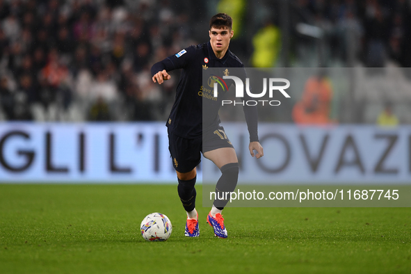 Vasillije Adzic of Juventus plays during the Serie A match between Juventus FC and SS Lazio at Allianz Stadium in Turin, Italy, on October 1...