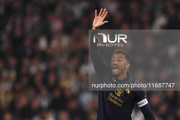 Danilo expresses disappointment during the Serie A match between Juventus FC and SS Lazio at Allianz Stadium in Turin, Italy, on October 19,...