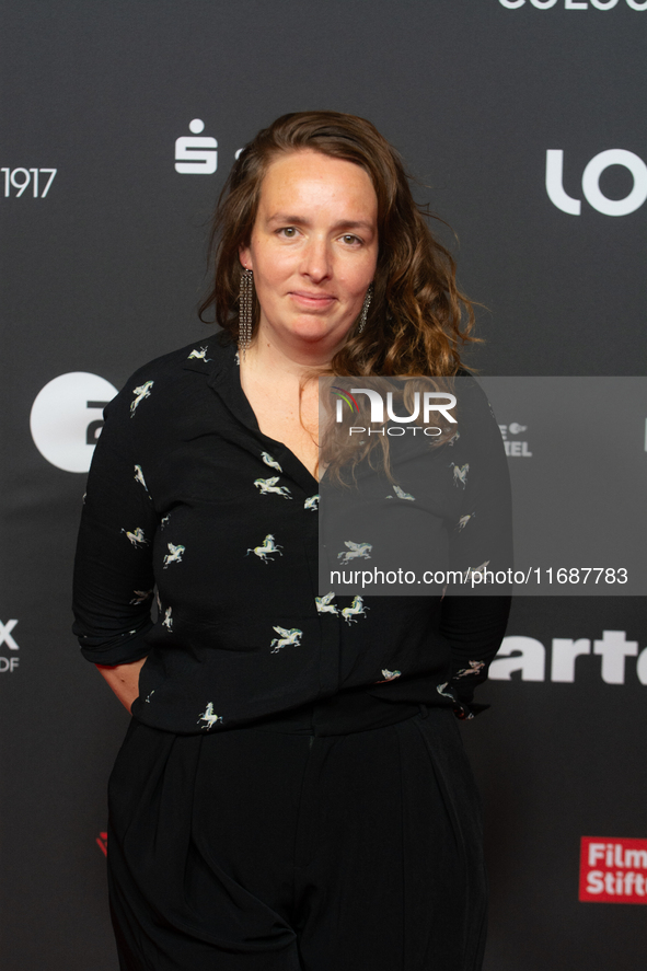 Charlotte Rolfes, a film director, is seen on the red carpet of the photocall for the film ''TATORT KOLN: COLONIUS'' at Film Palast in Colog...