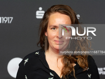 Charlotte Rolfes, a film director, is seen on the red carpet of the photocall for the film ''TATORT KOLN: COLONIUS'' at Film Palast in Colog...