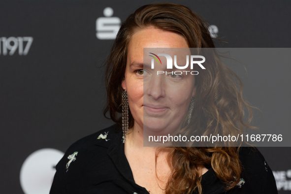 Charlotte Rolfes, a film director, is seen on the red carpet of the photocall for the film ''TATORT KOLN: COLONIUS'' at Film Palast in Colog...