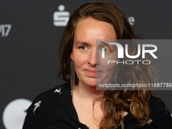 Charlotte Rolfes, a film director, is seen on the red carpet of the photocall for the film ''TATORT KOLN: COLONIUS'' at Film Palast in Colog...