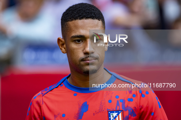 Samuel Lino of Atletico de Madrid enters the field during the La Liga EA Sports 2024/25 football match between Atletico de Madrid and CD Leg...