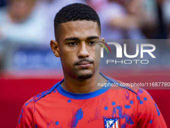 Samuel Lino of Atletico de Madrid enters the field during the La Liga EA Sports 2024/25 football match between Atletico de Madrid and CD Leg...