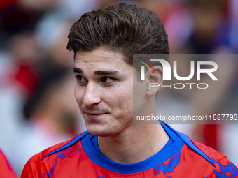 Julian Alvarez of Atletico de Madrid enters the field during the La Liga EA Sports 2024/25 football match between Atletico de Madrid and CD...