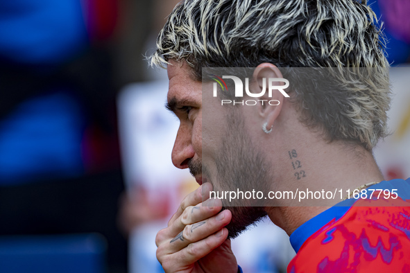 Rodrigo De Paul of Atletico de Madrid enters the field during the La Liga EA Sports 2024/25 football match between Atletico de Madrid and CD...