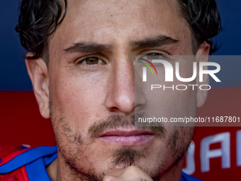 Jose Gimenez of Atletico de Madrid sits on the bench during the La Liga EA Sports 2024/25 football match between Atletico de Madrid and CD L...