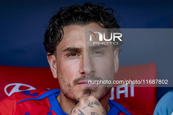 Jose Gimenez of Atletico de Madrid sits on the bench during the La Liga EA Sports 2024/25 football match between Atletico de Madrid and CD L...