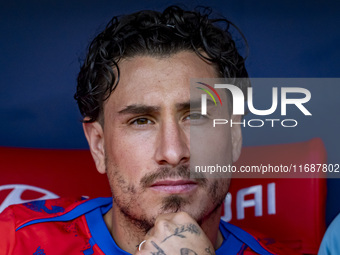 Jose Gimenez of Atletico de Madrid sits on the bench during the La Liga EA Sports 2024/25 football match between Atletico de Madrid and CD L...