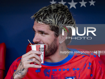 Rodrigo De Paul of Atletico de Madrid sits on the bench during the La Liga EA Sports 2024/25 football match between Atletico de Madrid and C...