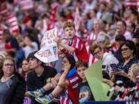 Fans of Atletico de Madrid are seen during the La Liga EA Sports 2024/25 football match between Atletico de Madrid and CD Leganes at Estadio...