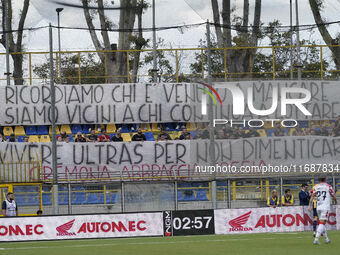 Supporters of Cremonese during the Serie B match between SS Juve Stabia and Cremonese at Stadio Romeo Menti Castellammare Di Stabia Italy on...