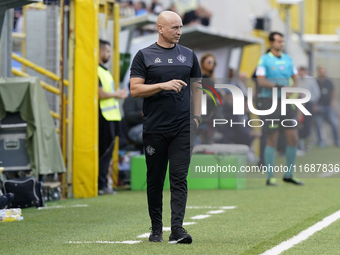 Eugenio Corini Head Coach of Cremonese during the Serie B match between SS Juve Stabia and Cremonese at Stadio Romeo Menti Castellammare Di...