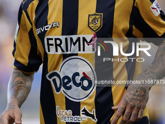 Close Up of SS Juve Stabia shirt during the Serie B match between SS Juve Stabia and Cremonese at Stadio Romeo Menti Castellammare Di Stabia...