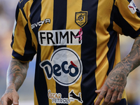 Close Up of SS Juve Stabia shirt during the Serie B match between SS Juve Stabia and Cremonese at Stadio Romeo Menti Castellammare Di Stabia...