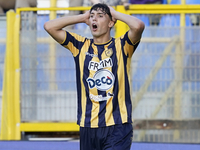 Francesco Folino of SS Juve Stabia looks dejected during the Serie B match between SS Juve Stabia and Cremonese at Stadio Romeo Menti Castel...