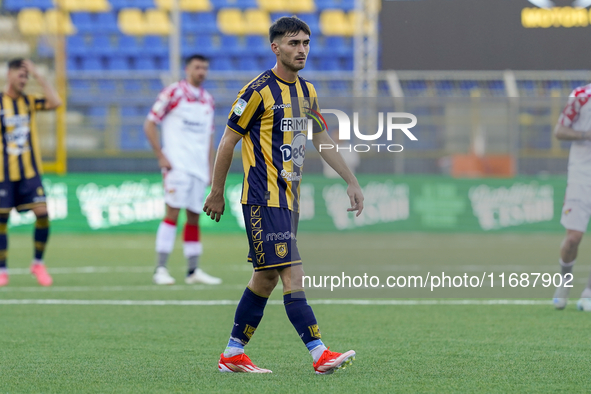 Christian Pierobon of SS Juve Stabia during the Serie B match between SS Juve Stabia and Cremonese at Stadio Romeo Menti Castellammare Di St...