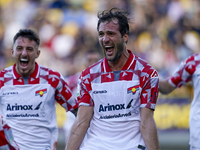 Franco Vazquez of Cremonese during celebrates after scoring the Serie B match between SS Juve Stabia and Cremonese at Stadio Romeo Menti Cas...