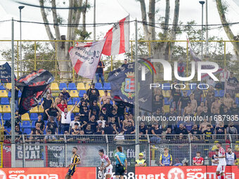 Supporters of US Cremonese during the Serie B match between SS Juve Stabia and Cremonese at Stadio Romeo Menti Castellammare Di Stabia Italy...