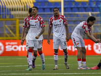 Players of US Cremonese celebrate at the end of the Serie B match between SS Juve Stabia and Cremonese at Stadio Romeo Menti Castellammare D...