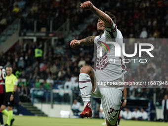 Karol Linetty (Torino FC) celebrates during the Serie A TIM match between Cagliari Calcio and Torino FC in Italy on October 20, 2024 (