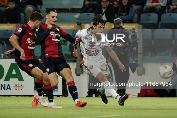 During the Serie A TIM match between Cagliari Calcio and Torino FC in Italy on October 20, 2024 