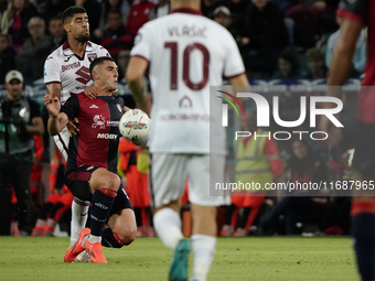 Roberto Piccoli (#91 Cagliari Calcio) participates in the Serie A TIM match between Cagliari Calcio and Torino FC in Italy on October 20, 20...