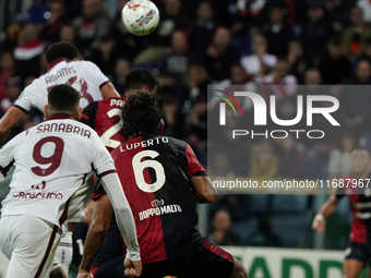 Sebastiano Luperto (#6 Cagliari Calcio) participates in the Serie A TIM match between Cagliari Calcio and Torino FC in Italy on October 20,...