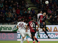 Saul Coco of Torino FC and Gianluca Lapadula of Cagliari Calcio (#9) during the Serie A TIM match between Cagliari Calcio and Torino FC in I...