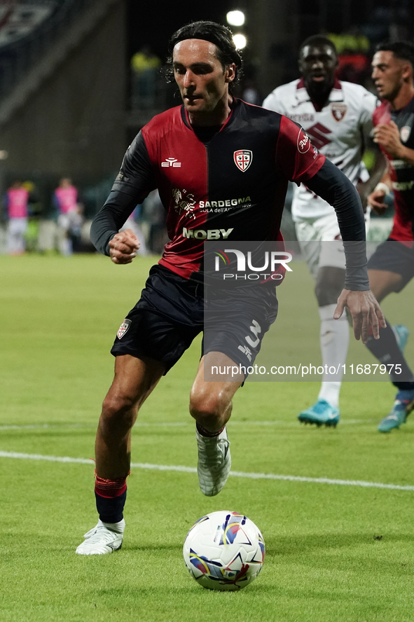 Tommaso Augello (#27 Cagliari Calcio) participates in the Serie A TIM match between Cagliari Calcio and Torino FC in Italy on October 20, 20...