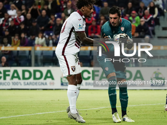 Simone Scuffet (#22 Cagliari Calcio) participates in the Serie A TIM match between Cagliari Calcio and Torino FC in Italy on October 20, 202...