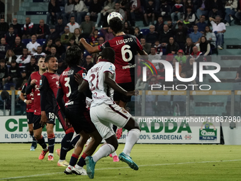 Sebastiano Luperto (#6 Cagliari Calcio) participates in the Serie A TIM match between Cagliari Calcio and Torino FC in Italy on October 20,...