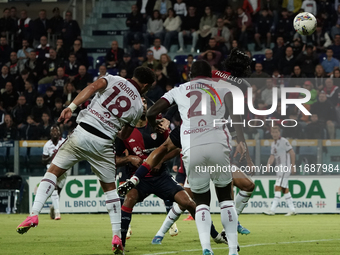 Sebastiano Luperto (#6 Cagliari Calcio) participates in the Serie A TIM match between Cagliari Calcio and Torino FC in Italy on October 20,...