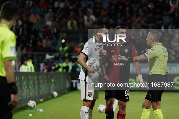 During the Serie A TIM match between Cagliari Calcio and Torino FC in Italy on October 20, 2024 