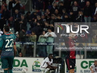 The team of Cagliari celebrates during the Serie A TIM match between Cagliari Calcio and Torino FC in Italy on October 20, 2024 (