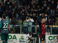 The team of Cagliari celebrates during the Serie A TIM match between Cagliari Calcio and Torino FC in Italy on October 20, 2024 (